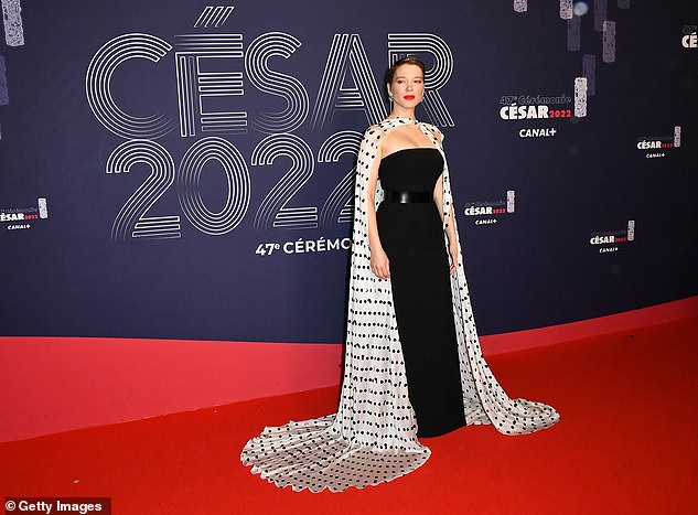 All eyes on her: The French actress was full of confidence as she posed far in front of the cameras
