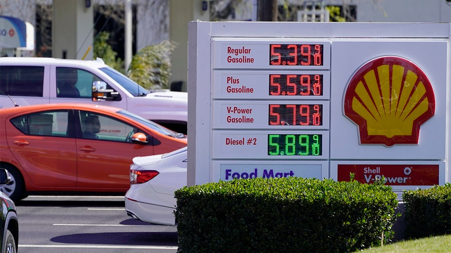 Gas prices, above  per gallon, are displayed at a gas station in Rancho Cordova, California, Monday, March 7, 2022 (AP Photo/Rich Pedroncelli)