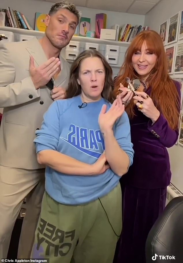 Team A: The video was shared on Tik Tok and featured two of the best in the glamorous world, celebrity hairstylist Chris Appleton and makeup artist Charlotte Tilbury.