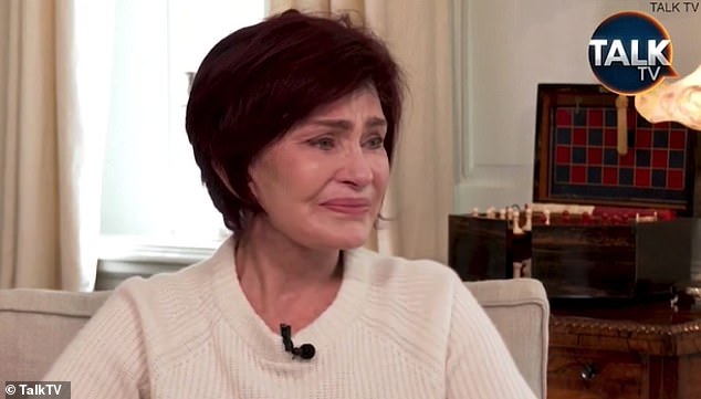 CRASHED: Sharon Osbourne broke down in tears Thursday after confirming she is returning to the US to help her sick husband Ozzy as he battles COVID-19