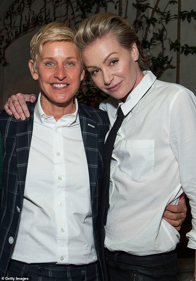 And the next step: Elaine and her wife, Portia de Rossi, will flee to Rwanda after their last show;  Pictured 2014