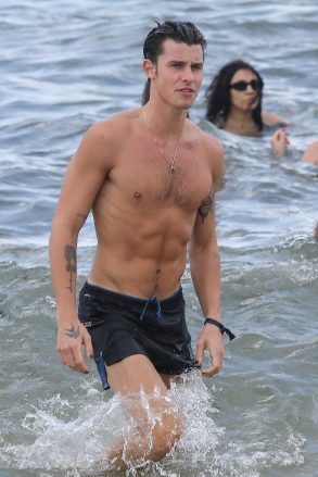 Miami, Florida - Shawn Mendes is enjoying the single life as he puts his abs on screen during a beach day in Miami.  Pictured: Shawn MendesBACKGRID USA 7 May 2022 USA: +1 310798 9111 / usasales@backgrid.com UK: +44 208344 2007 / uksales@backgrid.com* UK Customers - Images containing children, please cut face before posting *