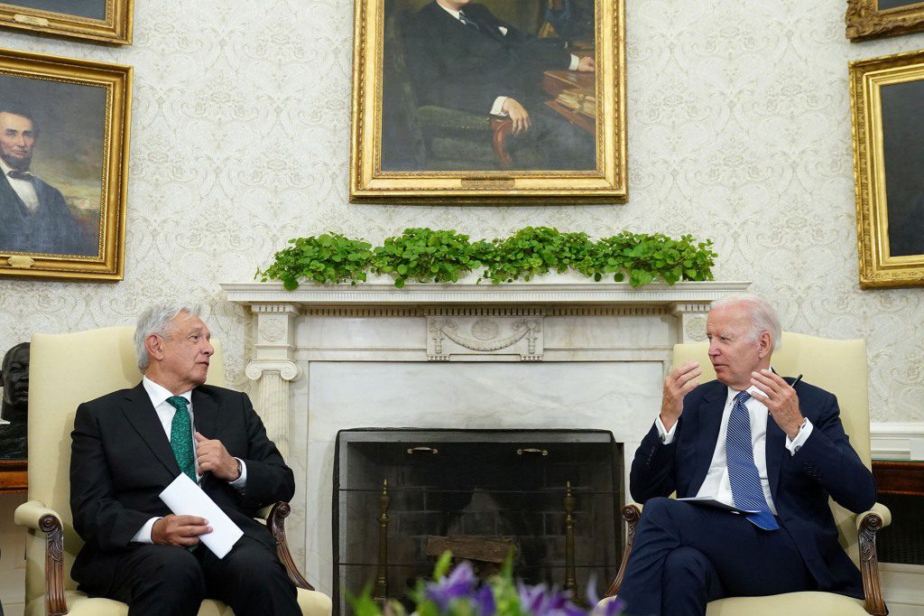 President Joe Biden meets with Mexican President Andres Manuel Lopez Obrador.