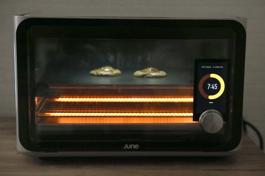 The June Smart Oven, which costs about $1,000, works over Wi-Fi and can sense the foods you're cooking.