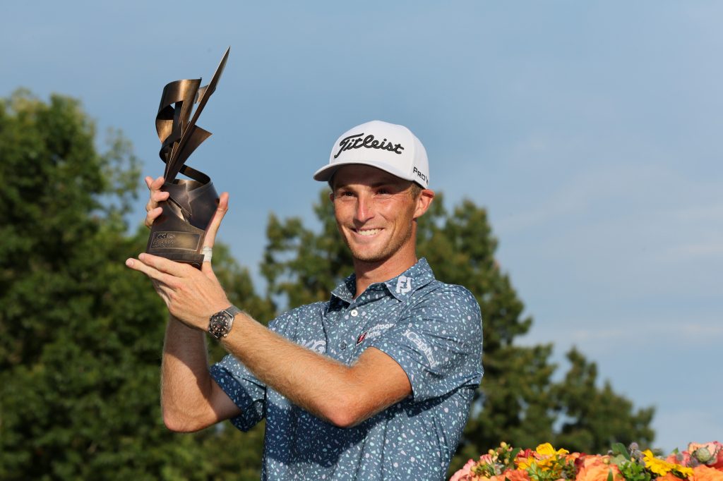 Will Xalatores poses with the trophy after winning the FedEx St. Jude Championship