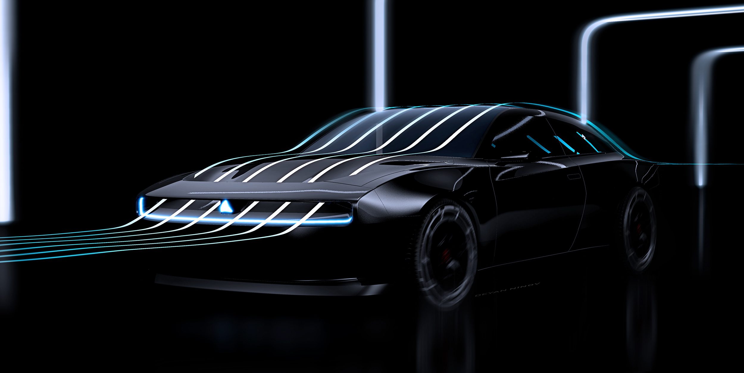 Electric mole Dodge Charger Daytona SRT Concept Wing Aerodynamics