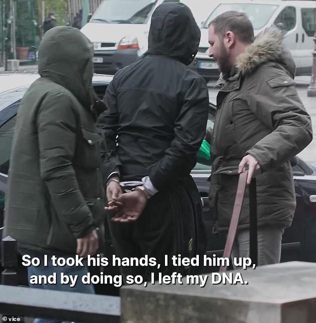 Oops: Abbas told VICE that his arrest stemmed from the fact that he left some of his DNA on the doorman while he was handcuffing him.