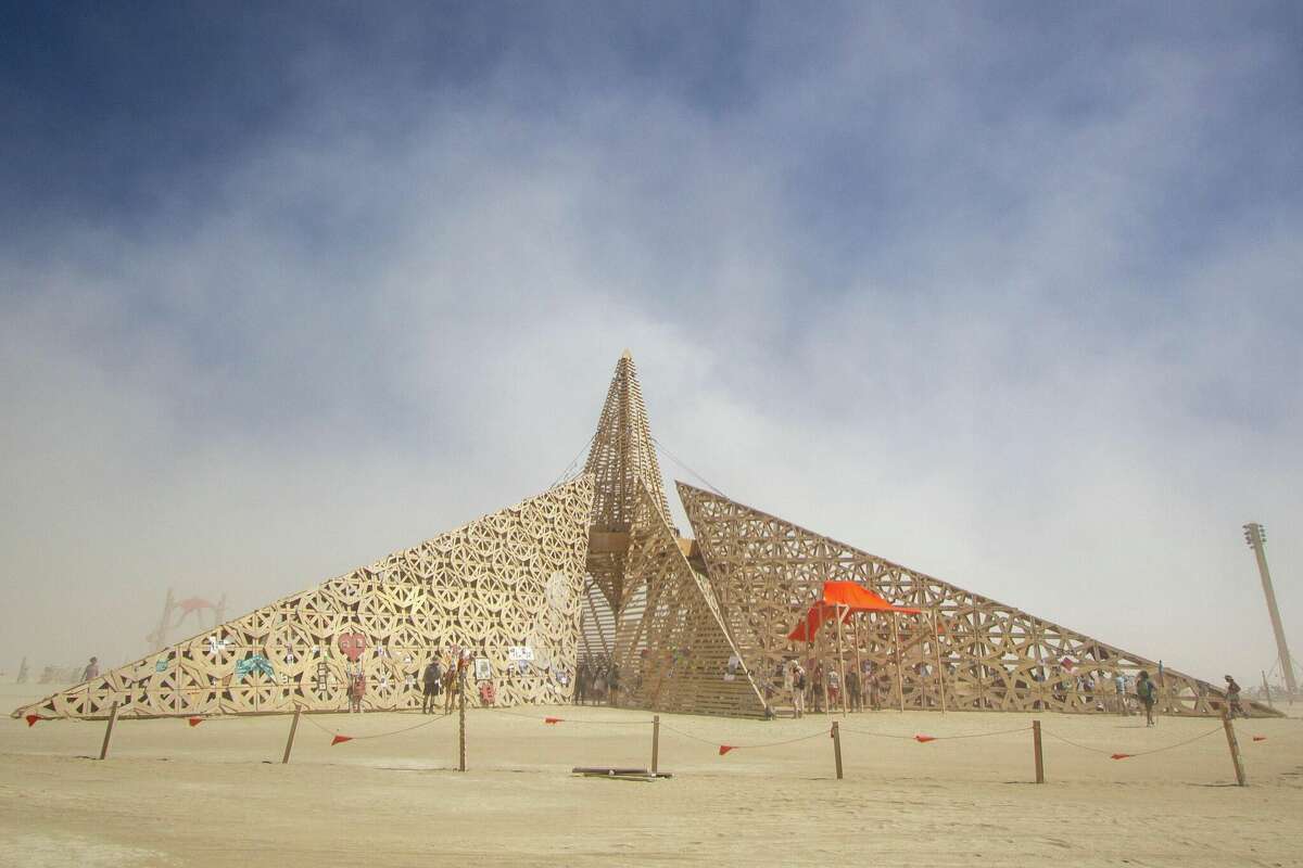 "Temple of the Empyrean" Written by Lawrence Renzo Verbeek of Boulder, Colorado, at Burning Man 2022 in the Black Rock Desert of Gerlach, Nevada.