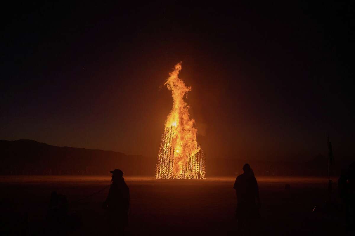burn "Carillon" Written by Stephen Bromond of Oakland, California, at Burning Man 2022 in the Black Rock Desert in Gerlach, Nevada.