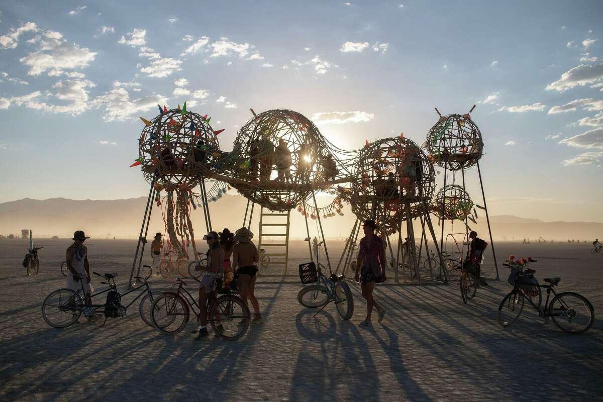 "Meboyan ship" Written by Leroy Neo and Luca Parolari from Manila, Philippines, at Burning Man 2022 in the Black Rock Desert in Gerlach, Nev.