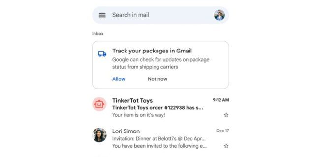 Users can sign up to receive package tracking updates directly from your inbox or in your Gmail settings. 