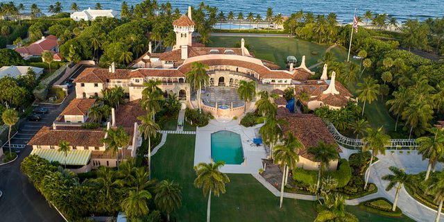 An aerial photo of former President Donald Trump's Mar-a-Lago estate in Palm Beach, Florida, on August 10, 2022.