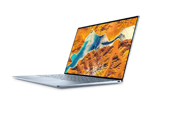 Side view of a Dell XPS 13 laptop on a white background.