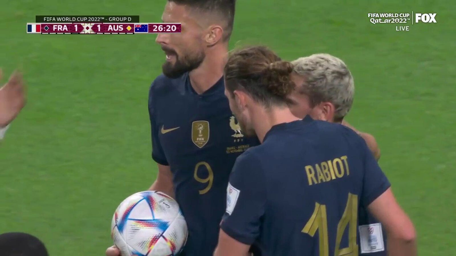 France's Adrien Rabiot scores a goal against Australia in 27 minutes  World Cup 2022