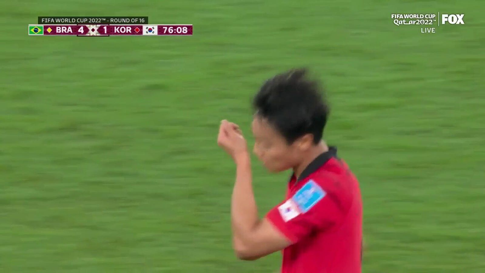 South Korea's Baek Seung-ho scores a goal against Brazil in 76 minutes