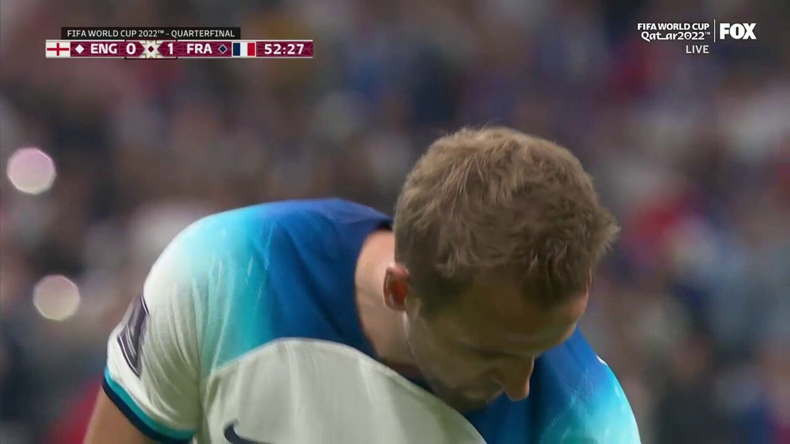 Harry Kane scores a goal against France in 52 minutes
